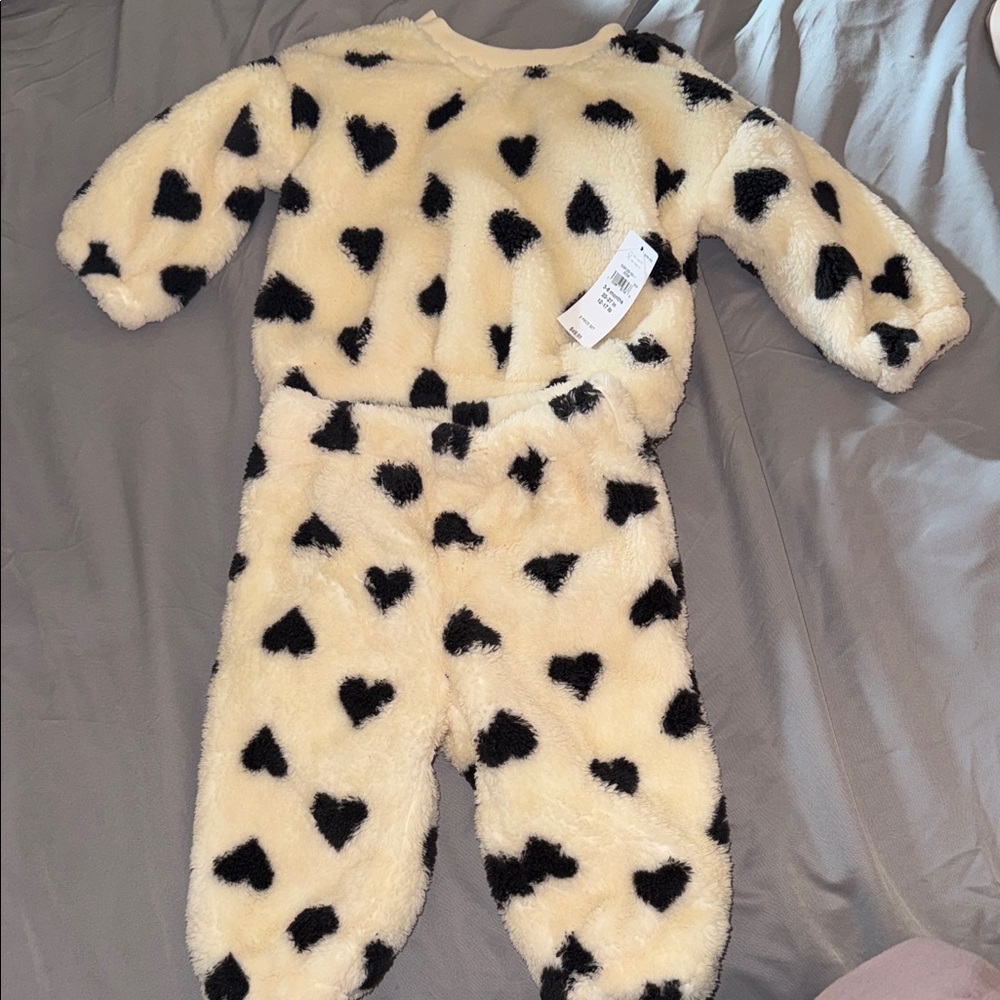 Cozy Heart Patterned Kids two Piece